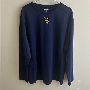 West Virginia Mountaineers Embroidered Long Sleeve Performance Shirt. Size XL
